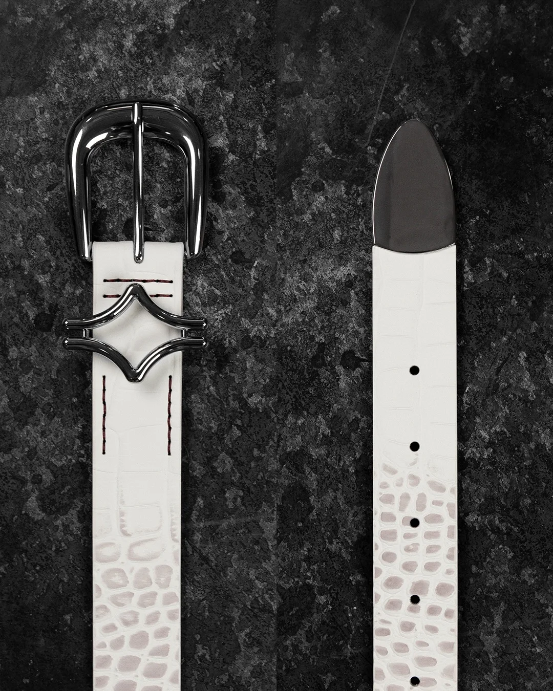 Outlaw Bone crocodile belt details