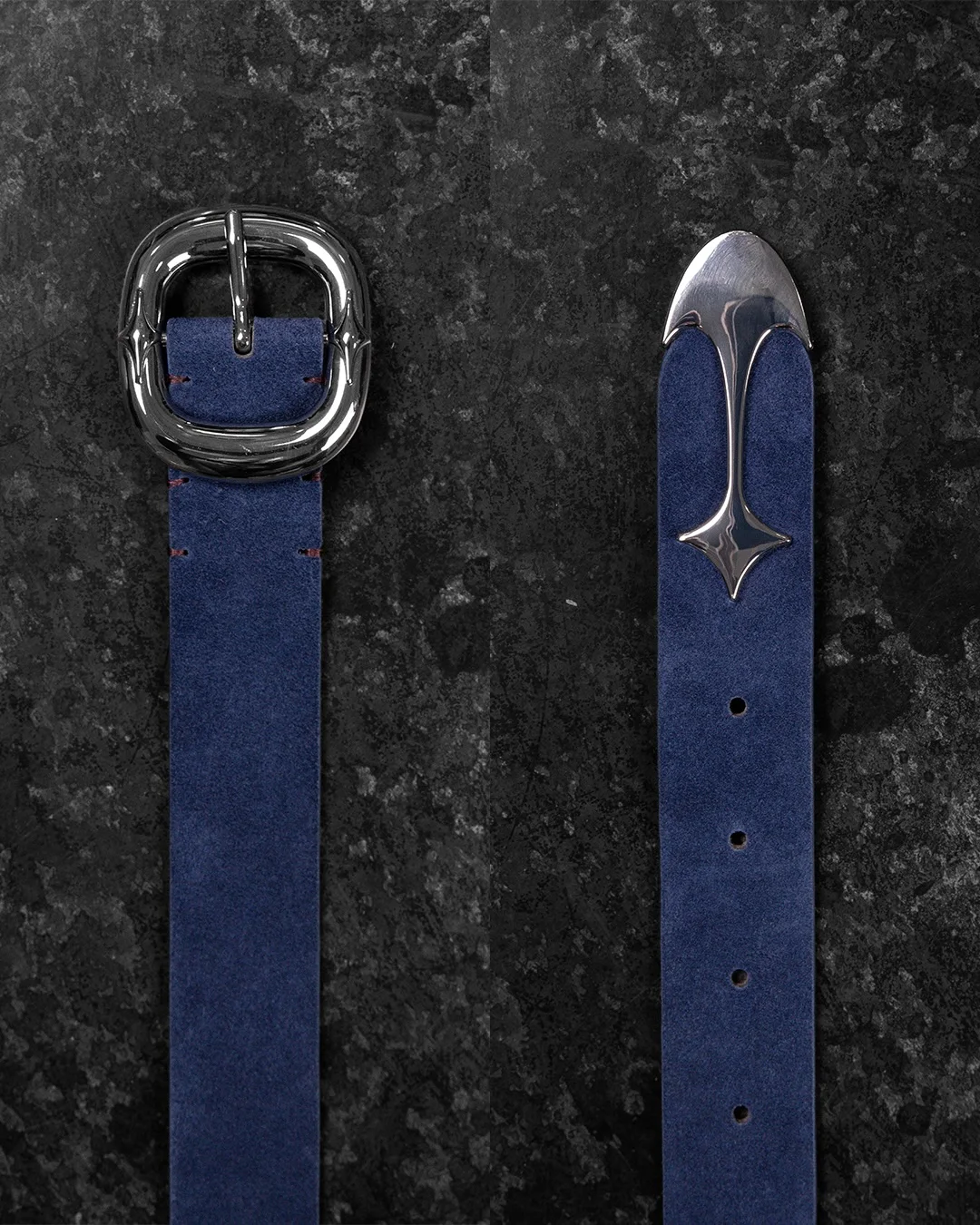 Starslinger Navy suede belt details